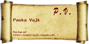 Paska Vajk névjegykártya